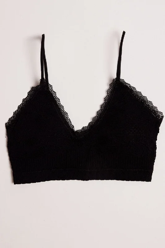 Black Lace Bralette Seamless