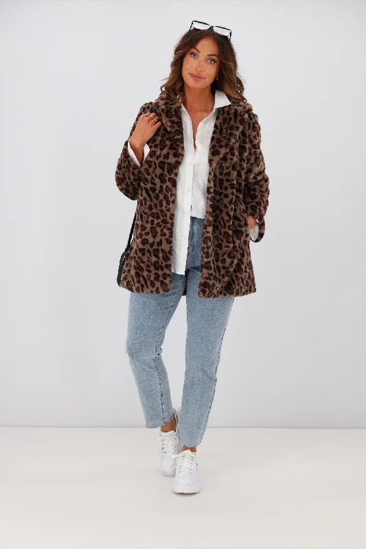 Little White Lie Sofia Leopard Fur Coat