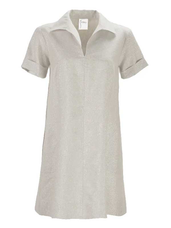 Marcia Blush Linen Pink Designer Shirt Dress