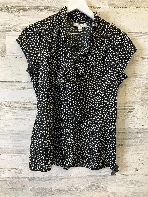 Black & Cream Blouse Short Sleeve Banana Republic, Size Petite  M