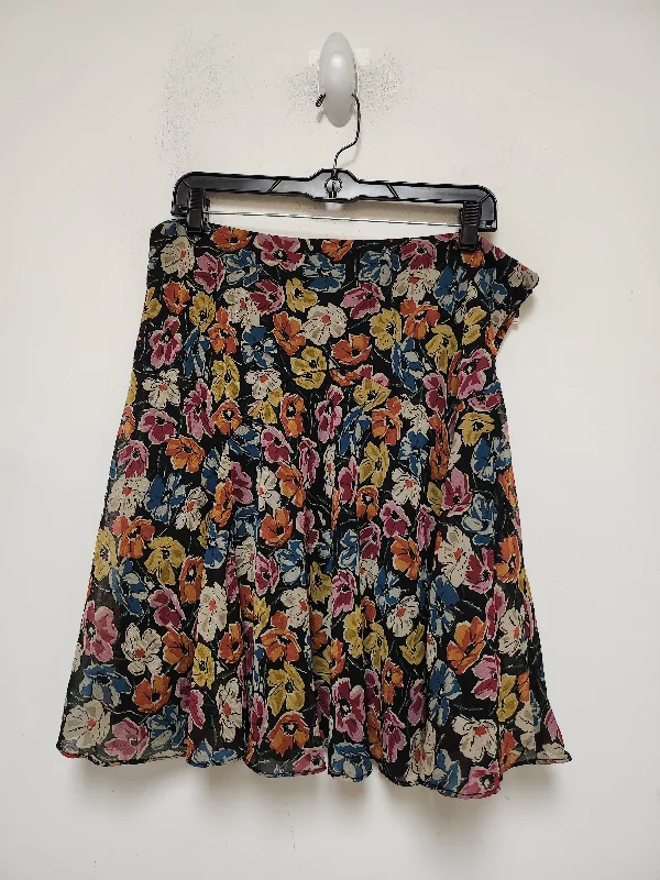 Floral Print Skirt Midi Lauren By Ralph Lauren, Size 12