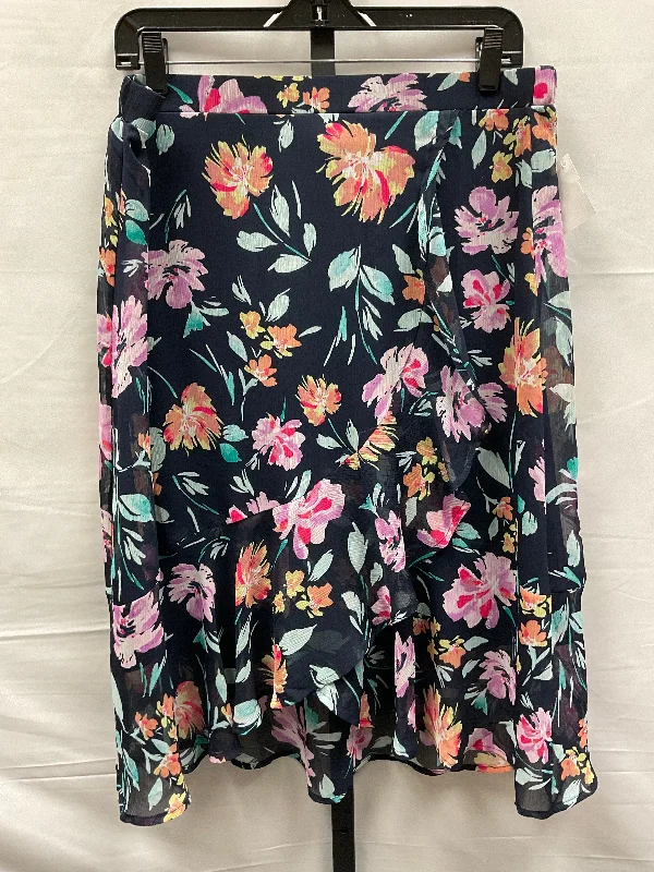 Floral Print Skirt Midi Roz And Ali, Size L