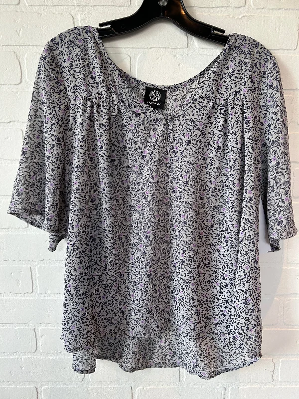 Grey Blouse Short Sleeve Bobeau, Size M