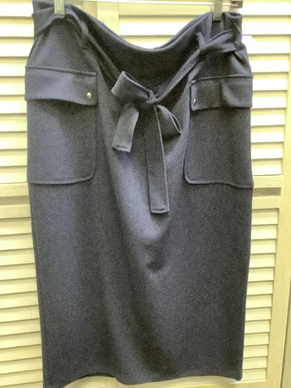 Navy Skirt Midi Clothes Mentor, Size L