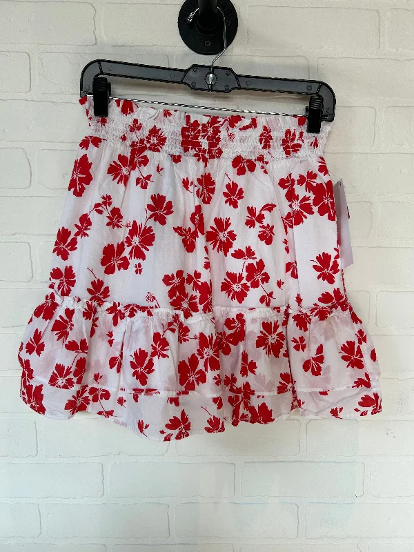 Red & White Skirt Mini & Short J. Crew, Size 0