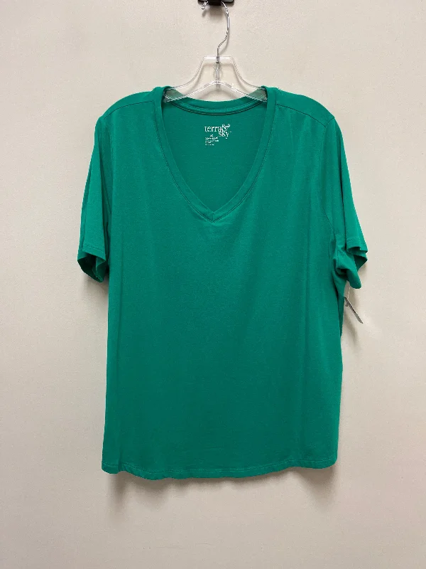 Top Short Sleeve Basic By Terra & Sky In Green, Size: 2x