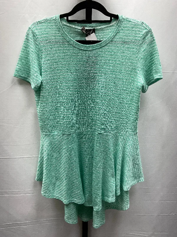 Top Short Sleeve By Diane Gilman In Aqua, Size: Xs