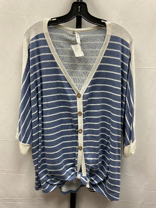 Top Short Sleeve By Emerald In Striped Pattern, Size: 3x