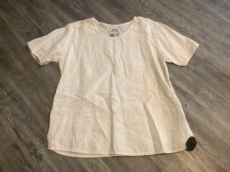 Top Short Sleeve By Flax In White, Size: M