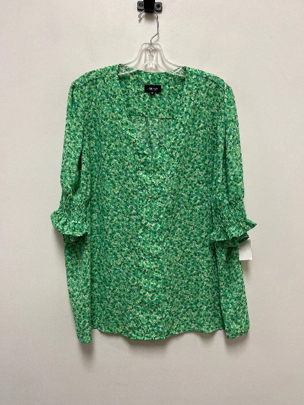 Top Short Sleeve By Jones And Co In Green, Size: 2x