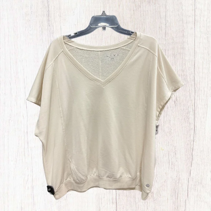 Top Short Sleeve By Livi Active In Cream, Size: 1x