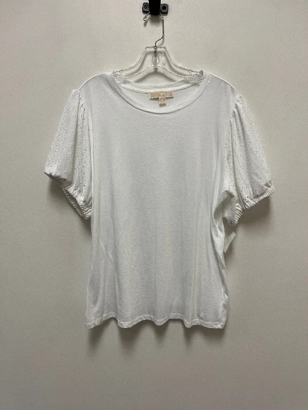 Top Short Sleeve By Michael By Michael Kors In White, Size: 2x