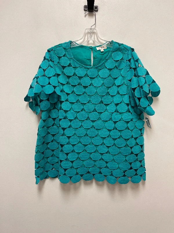 Top Short Sleeve By Umgee In Blue, Size: L