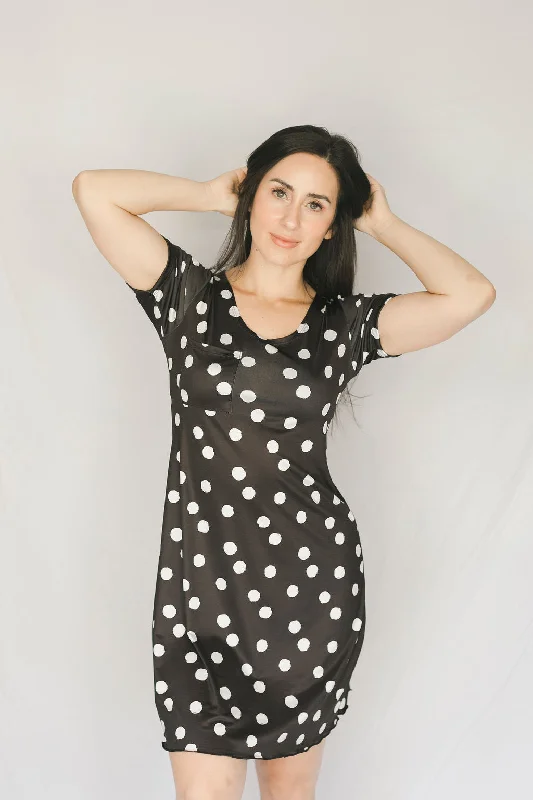 Cooling Polka Dot Sleeve Night Gown