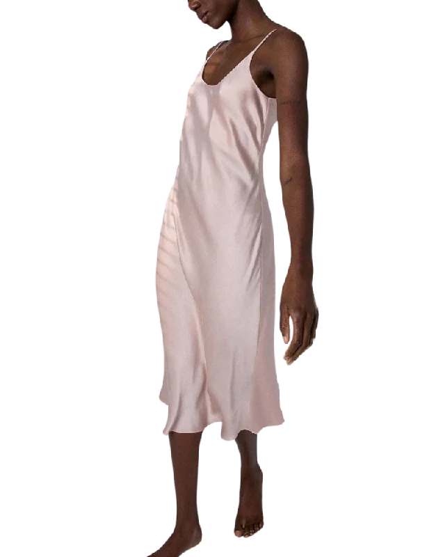 Washable Silk Bias Slip Dress, Delicate Pink