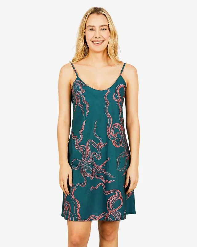 Women's Chemise Nighty Slip dress - Octopus Pink