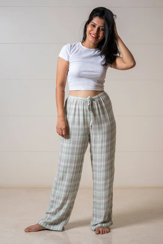 Green Lurex Twill Cotton Women's Pajama