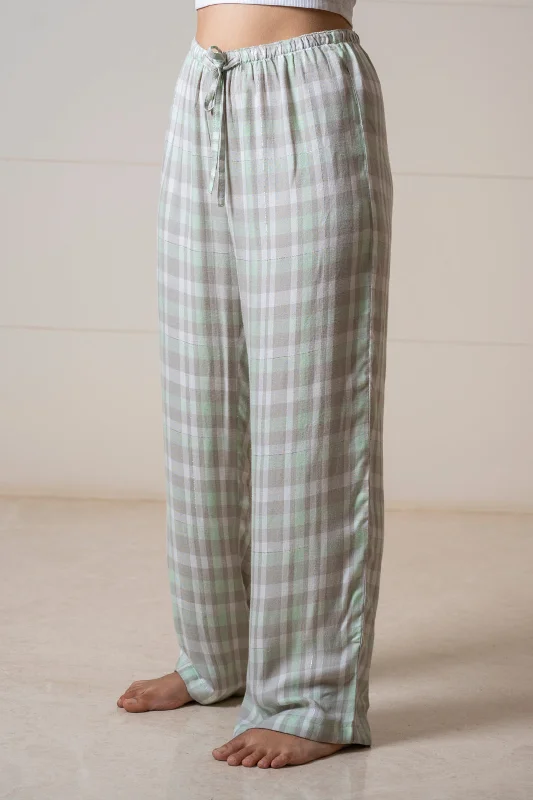 Green Lurex Twill Cotton Women's Pajama